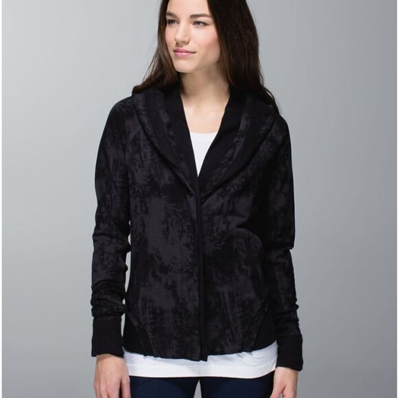 Lululemon To Class Jacket Sea Bed Black Deep Coal/Black Yoga Size 8 - Picture 1 of 8